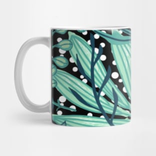 Leaves and Polka Dot Pattern Mug